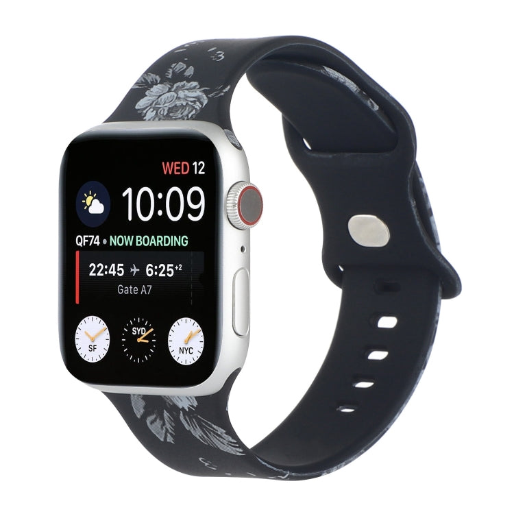 8-buckle Printed Replacement Strap Watchband For Apple Watch Series, 7 45mm / 6 &amp; SE &amp; 5 &amp; 4 44mm / 3 &amp; 2 &amp; 1 42mm, 7 41mm / 6 &amp; SE &amp; 5 &amp; 4 40mm / 3 &amp; 2 &amp; 1 38mm