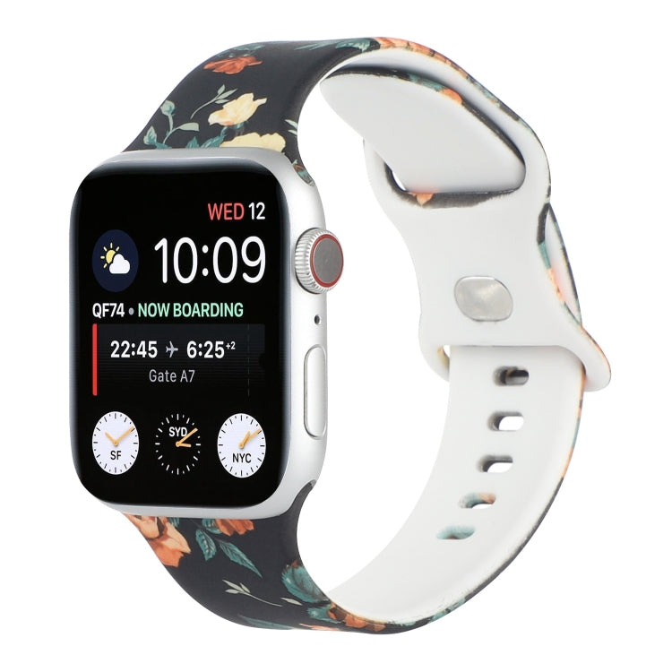 8-buckle Printed Replacement Strap Watchband For Apple Watch Series, 7 45mm / 6 &amp; SE &amp; 5 &amp; 4 44mm / 3 &amp; 2 &amp; 1 42mm, 7 41mm / 6 &amp; SE &amp; 5 &amp; 4 40mm / 3 &amp; 2 &amp; 1 38mm