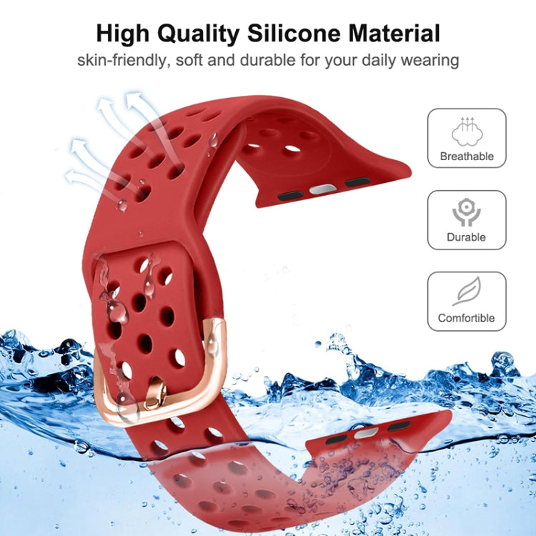 Silicone Replacement Watchband For Apple Watch Series, 7 41mm / 6 &amp; SE &amp; 5 &amp; 4 40mm / 3 &amp; 2 &amp; 1 38mm