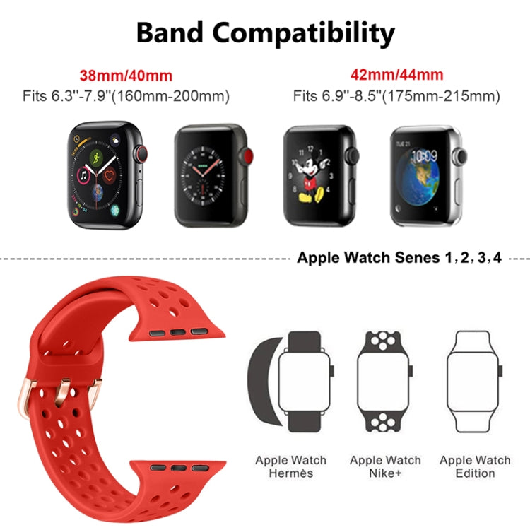 Silicone Replacement Watchband For Apple Watch Series, 7 41mm / 6 &amp; SE &amp; 5 &amp; 4 40mm / 3 &amp; 2 &amp; 1 38mm