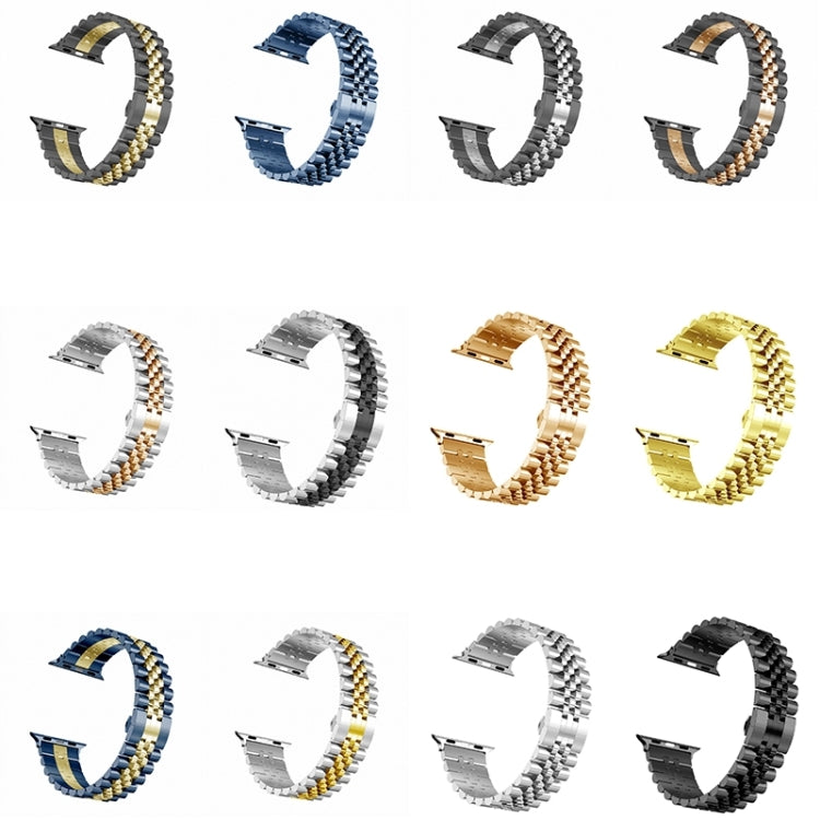 Women Five Beads Stainless Steel Replacement Watchband Width: 20mm  For Apple Watch Series, 7 45mm / 6 & SE & 5 & 4 44mm / 3 & 2 & 1 42mm, 7 41mm / 6 & SE & 5 & 4 40mm / 3 & 2 & 1 38mm