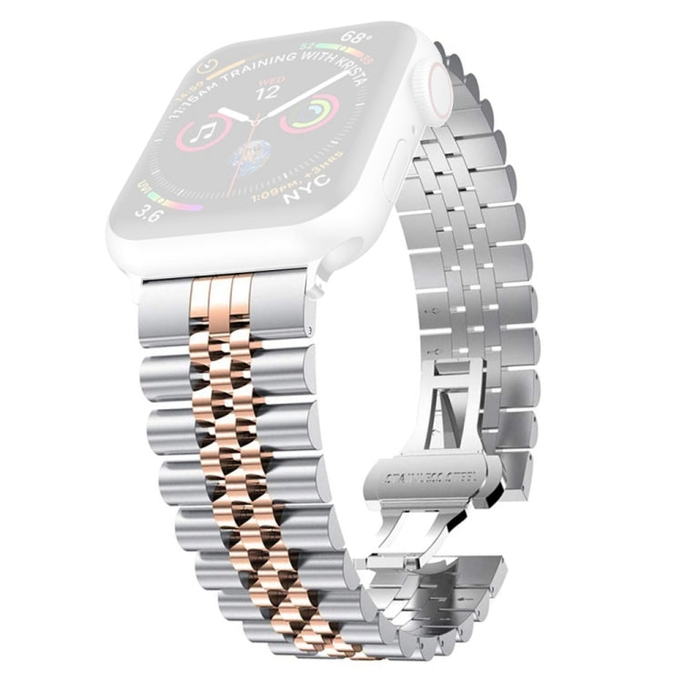 Women Five Beads Stainless Steel Replacement Watchband Width: 20mm For Apple Watch Series, 7 45mm / 6 &amp; SE &amp; 5 &amp; 4 44mm / 3 &amp; 2 &amp; 1 42mm, 7 41mm / 6 &amp; SE &amp; 5 &amp; 4 40mm / 3 &amp; 2 &amp; 1 38mm