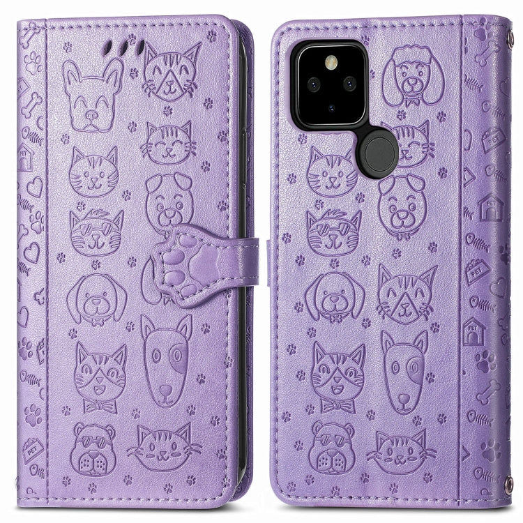 Lovely Cat and Dog Embossing Pattern Horizontal Flip Leather Case , with Holder &amp; Card Slots &amp; Wallet &amp; Cartoon Clasp &amp; Lanyard, For Google Pixel 5a 5G, For LG Velvet 2 Pro, For Motorola Edge 20 Pro, For OPPO Reno6 Z