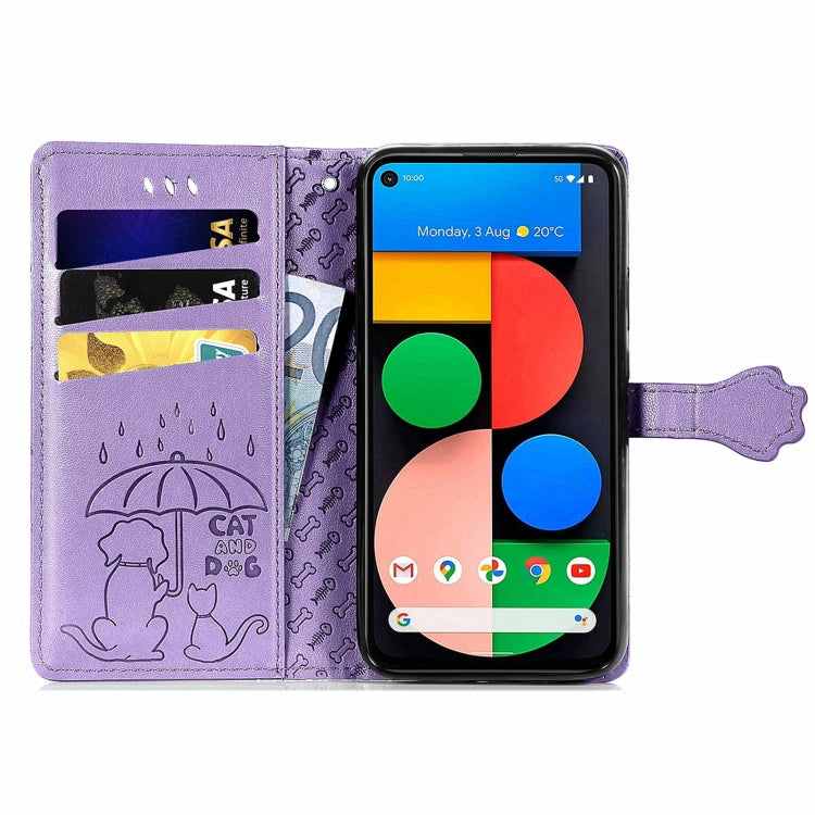 Lovely Cat and Dog Embossing Pattern Horizontal Flip Leather Case , with Holder &amp; Card Slots &amp; Wallet &amp; Cartoon Clasp &amp; Lanyard, For Google Pixel 5a 5G, For LG Velvet 2 Pro, For Motorola Edge 20 Pro, For OPPO Reno6 Z