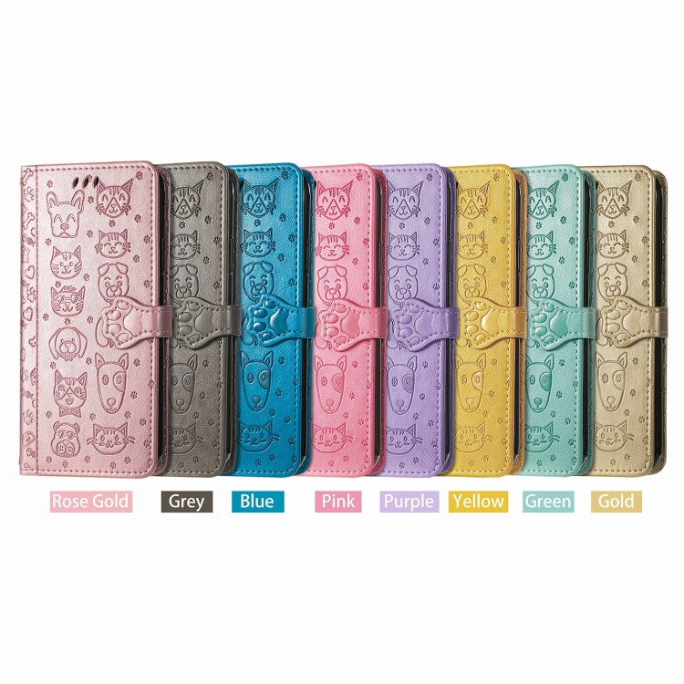 Lovely Cat and Dog Embossing Pattern Horizontal Flip Leather Case , with Holder &amp; Card Slots &amp; Wallet &amp; Cartoon Clasp &amp; Lanyard, For Google Pixel 5a 5G, For LG Velvet 2 Pro, For Motorola Edge 20 Pro, For OPPO Reno6 Z