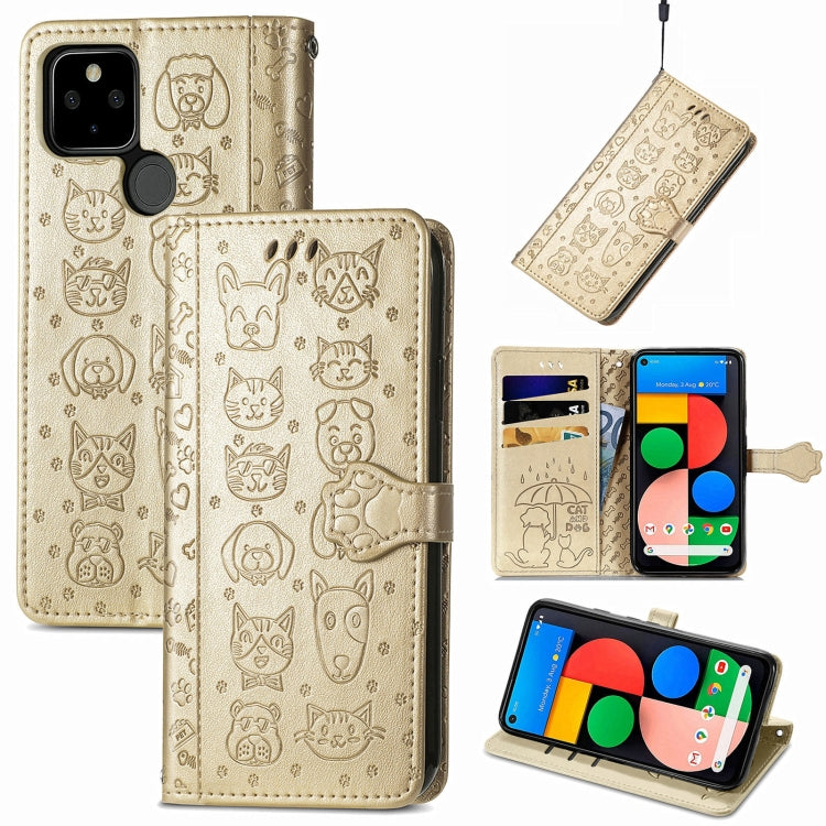 Lovely Cat and Dog Embossing Pattern Horizontal Flip Leather Case , with Holder &amp; Card Slots &amp; Wallet &amp; Cartoon Clasp &amp; Lanyard, For Google Pixel 5a 5G, For LG Velvet 2 Pro, For Motorola Edge 20 Pro, For OPPO Reno6 Z