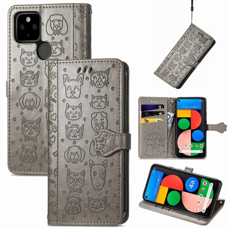 Lovely Cat and Dog Embossing Pattern Horizontal Flip Leather Case , with Holder &amp; Card Slots &amp; Wallet &amp; Cartoon Clasp &amp; Lanyard, For Google Pixel 5a 5G, For LG Velvet 2 Pro, For Motorola Edge 20 Pro, For OPPO Reno6 Z