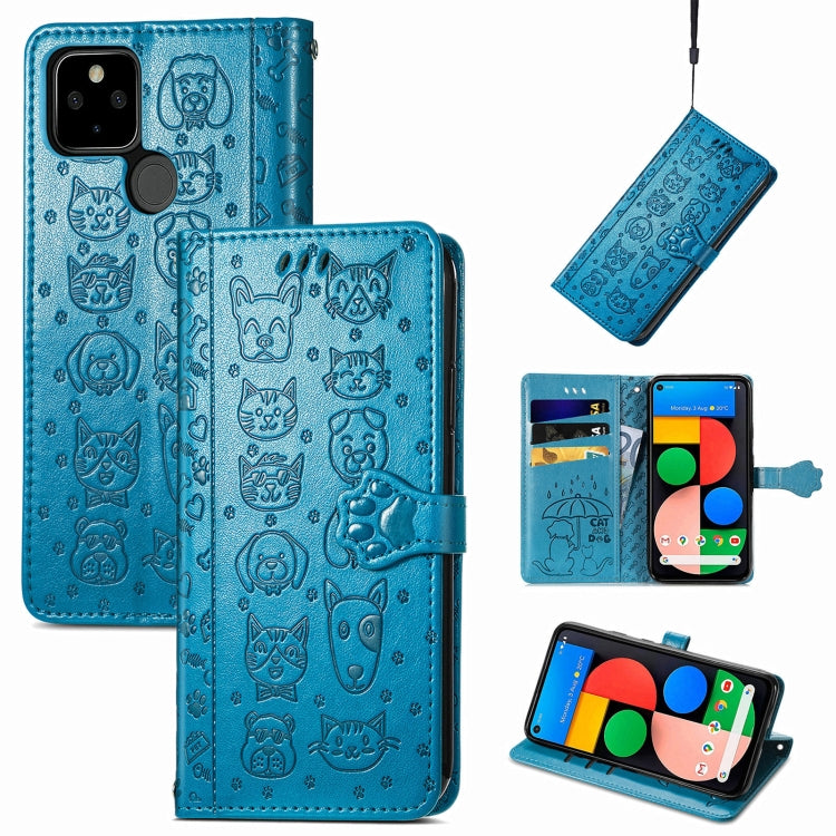Lovely Cat and Dog Embossing Pattern Horizontal Flip Leather Case , with Holder &amp; Card Slots &amp; Wallet &amp; Cartoon Clasp &amp; Lanyard, For Google Pixel 5a 5G, For LG Velvet 2 Pro, For Motorola Edge 20 Pro, For OPPO Reno6 Z