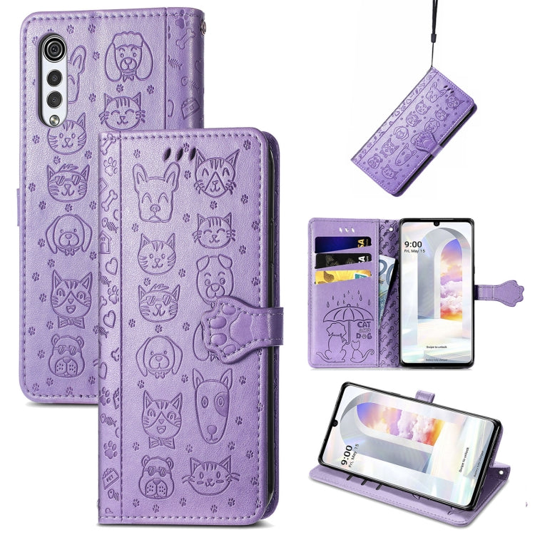 Lovely Cat and Dog Embossing Pattern Horizontal Flip Leather Case , with Holder &amp; Card Slots &amp; Wallet &amp; Cartoon Clasp &amp; Lanyard, For Google Pixel 5a 5G, For LG Velvet 2 Pro, For Motorola Edge 20 Pro, For OPPO Reno6 Z