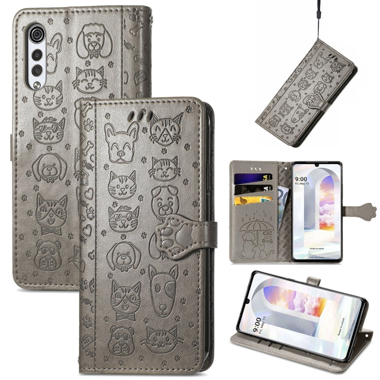 Lovely Cat and Dog Embossing Pattern Horizontal Flip Leather Case , with Holder &amp; Card Slots &amp; Wallet &amp; Cartoon Clasp &amp; Lanyard, For Google Pixel 5a 5G, For LG Velvet 2 Pro, For Motorola Edge 20 Pro, For OPPO Reno6 Z