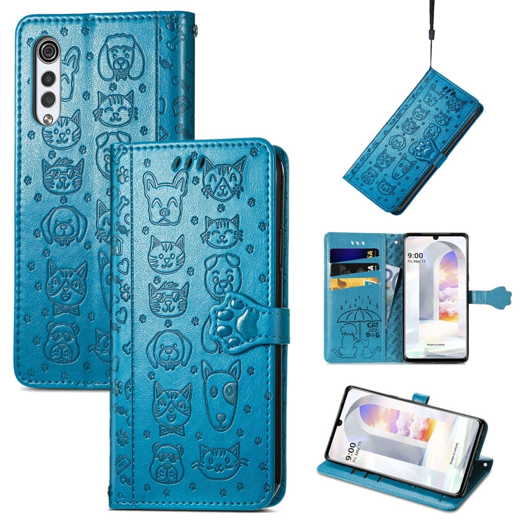 Lovely Cat and Dog Embossing Pattern Horizontal Flip Leather Case , with Holder &amp; Card Slots &amp; Wallet &amp; Cartoon Clasp &amp; Lanyard, For Google Pixel 5a 5G, For LG Velvet 2 Pro, For Motorola Edge 20 Pro, For OPPO Reno6 Z