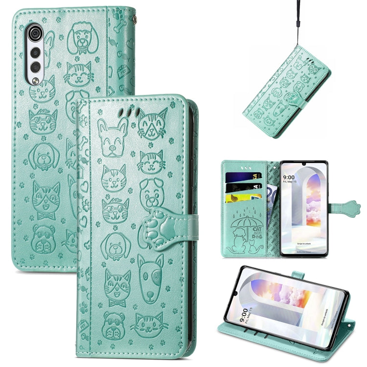 Lovely Cat and Dog Embossing Pattern Horizontal Flip Leather Case , with Holder &amp; Card Slots &amp; Wallet &amp; Cartoon Clasp &amp; Lanyard, For Google Pixel 5a 5G, For LG Velvet 2 Pro, For Motorola Edge 20 Pro, For OPPO Reno6 Z