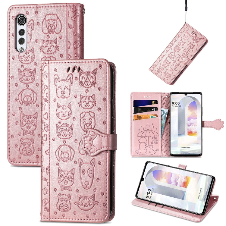 Lovely Cat and Dog Embossing Pattern Horizontal Flip Leather Case , with Holder &amp; Card Slots &amp; Wallet &amp; Cartoon Clasp &amp; Lanyard, For Google Pixel 5a 5G, For LG Velvet 2 Pro, For Motorola Edge 20 Pro, For OPPO Reno6 Z