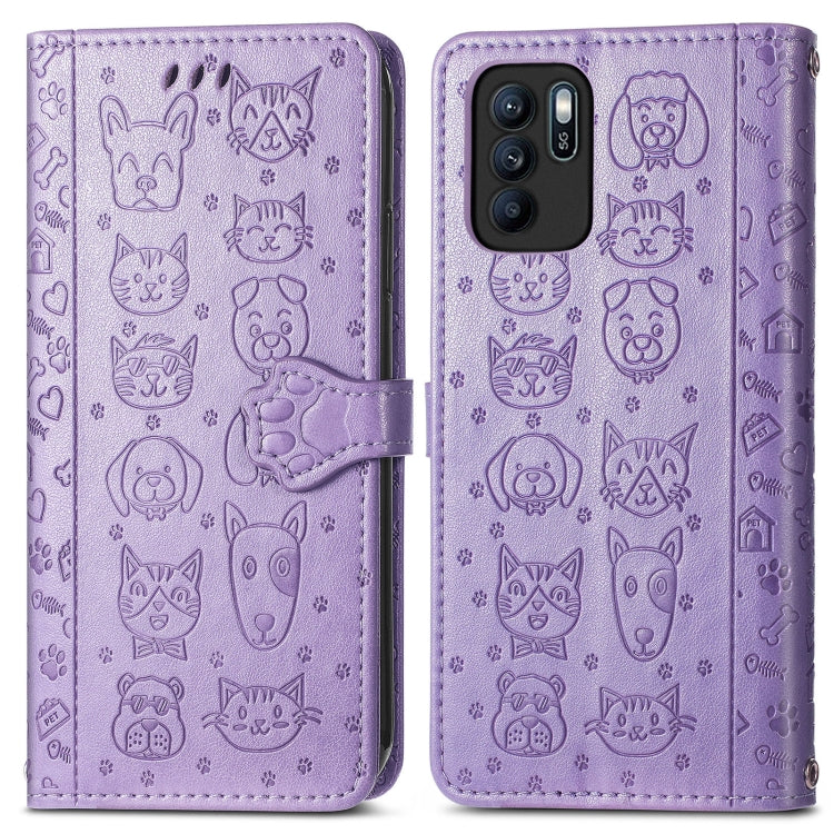 Lovely Cat and Dog Embossing Pattern Horizontal Flip Leather Case , with Holder &amp; Card Slots &amp; Wallet &amp; Cartoon Clasp &amp; Lanyard, For OPPO Realme C20, For UMIDIGI Bison GT, For Wiko Y61, For Xiaomi Redmi 10