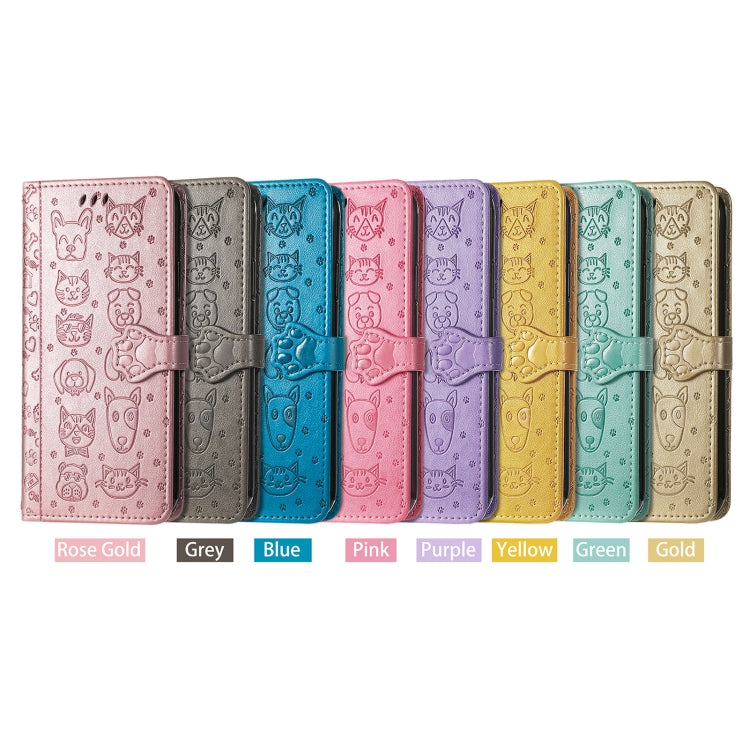 Lovely Cat and Dog Embossing Pattern Horizontal Flip Leather Case , with Holder &amp; Card Slots &amp; Wallet &amp; Cartoon Clasp &amp; Lanyard, For OPPO Realme C20, For UMIDIGI Bison GT, For Wiko Y61, For Xiaomi Redmi 10