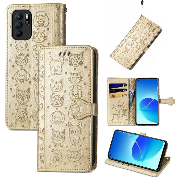 Lovely Cat and Dog Embossing Pattern Horizontal Flip Leather Case , with Holder &amp; Card Slots &amp; Wallet &amp; Cartoon Clasp &amp; Lanyard, For OPPO Realme C20, For UMIDIGI Bison GT, For Wiko Y61, For Xiaomi Redmi 10