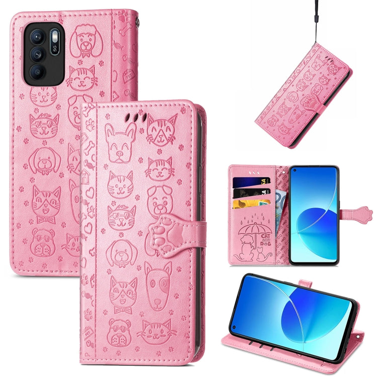 Lovely Cat and Dog Embossing Pattern Horizontal Flip Leather Case , with Holder &amp; Card Slots &amp; Wallet &amp; Cartoon Clasp &amp; Lanyard, For OPPO Realme C20, For UMIDIGI Bison GT, For Wiko Y61, For Xiaomi Redmi 10