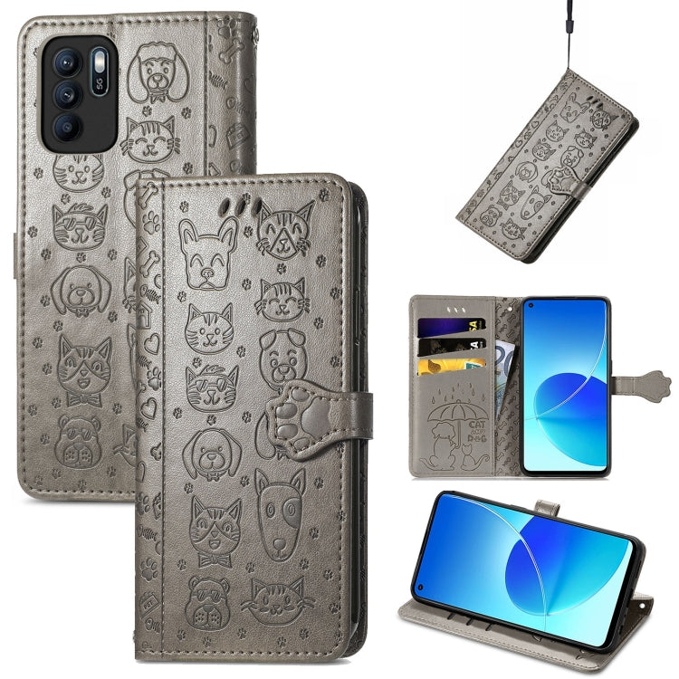Lovely Cat and Dog Embossing Pattern Horizontal Flip Leather Case , with Holder &amp; Card Slots &amp; Wallet &amp; Cartoon Clasp &amp; Lanyard, For OPPO Realme C20, For UMIDIGI Bison GT, For Wiko Y61, For Xiaomi Redmi 10