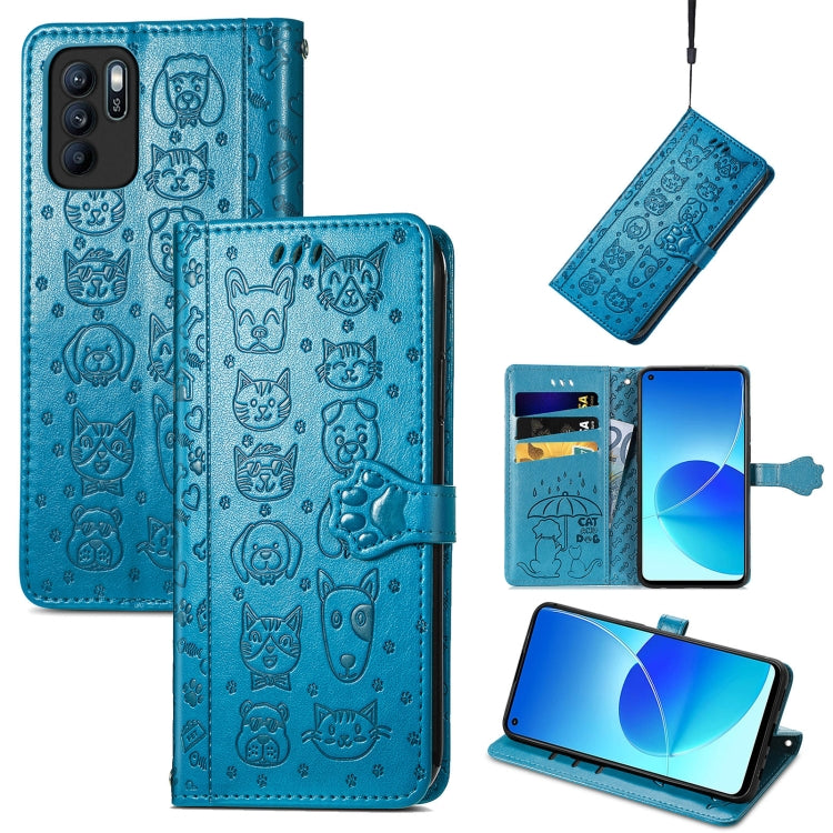 Lovely Cat and Dog Embossing Pattern Horizontal Flip Leather Case , with Holder &amp; Card Slots &amp; Wallet &amp; Cartoon Clasp &amp; Lanyard, For OPPO Realme C20, For UMIDIGI Bison GT, For Wiko Y61, For Xiaomi Redmi 10