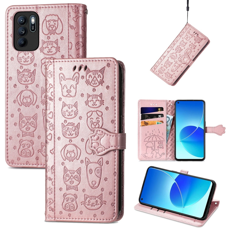 Lovely Cat and Dog Embossing Pattern Horizontal Flip Leather Case , with Holder &amp; Card Slots &amp; Wallet &amp; Cartoon Clasp &amp; Lanyard, For OPPO Realme C20, For UMIDIGI Bison GT, For Wiko Y61, For Xiaomi Redmi 10