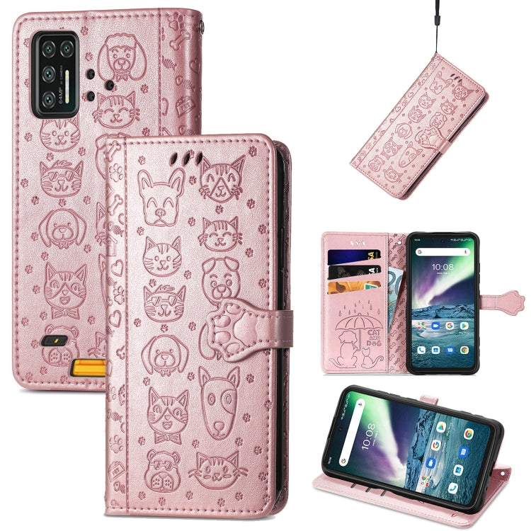 Lovely Cat and Dog Embossing Pattern Horizontal Flip Leather Case , with Holder & Card Slots & Wallet & Cartoon Clasp & Lanyard, For OPPO Realme C20, For UMIDIGI Bison GT, For Wiko Y61, For Xiaomi Redmi 10