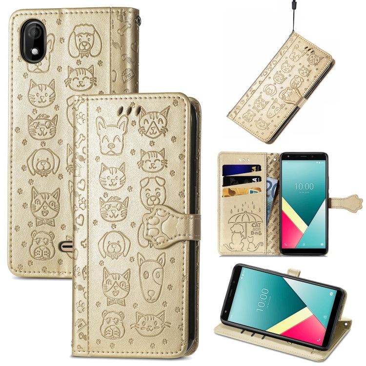 Lovely Cat and Dog Embossing Pattern Horizontal Flip Leather Case , with Holder & Card Slots & Wallet & Cartoon Clasp & Lanyard, For OPPO Realme C20, For UMIDIGI Bison GT, For Wiko Y61, For Xiaomi Redmi 10