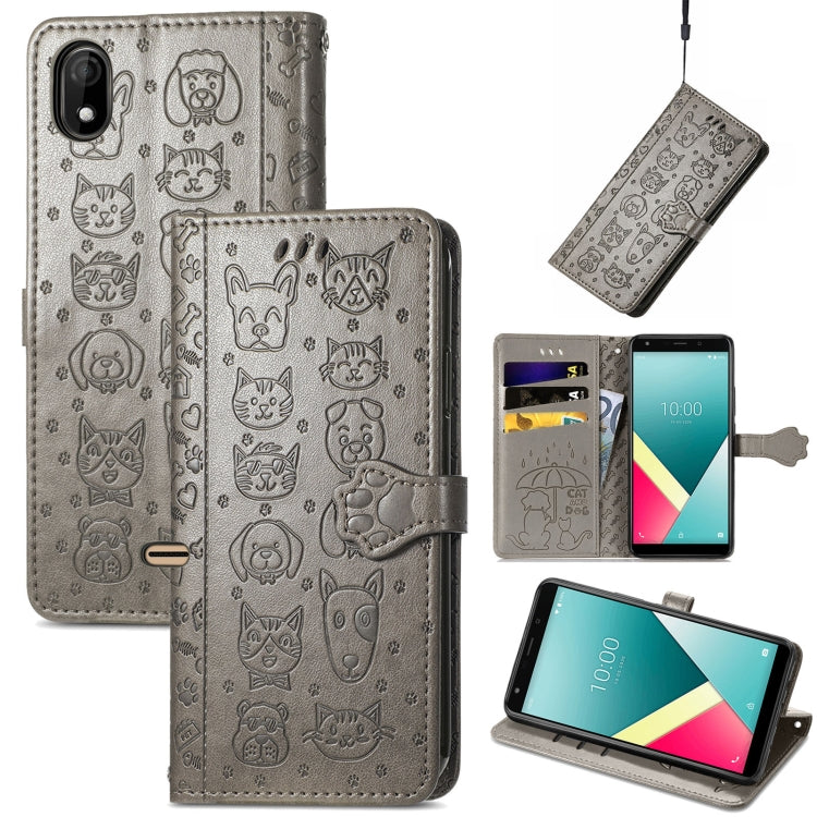 Lovely Cat and Dog Embossing Pattern Horizontal Flip Leather Case , with Holder & Card Slots & Wallet & Cartoon Clasp & Lanyard, For OPPO Realme C20, For UMIDIGI Bison GT, For Wiko Y61, For Xiaomi Redmi 10