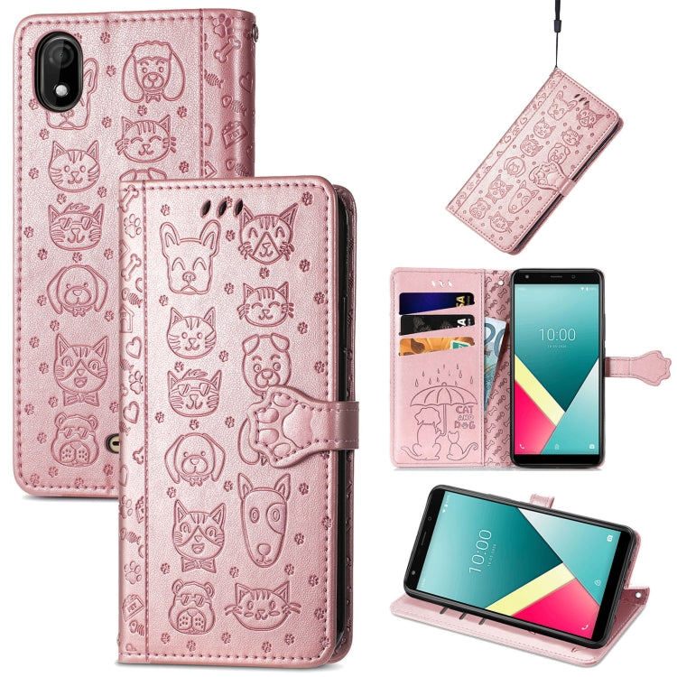 Lovely Cat and Dog Embossing Pattern Horizontal Flip Leather Case , with Holder & Card Slots & Wallet & Cartoon Clasp & Lanyard, For OPPO Realme C20, For UMIDIGI Bison GT, For Wiko Y61, For Xiaomi Redmi 10