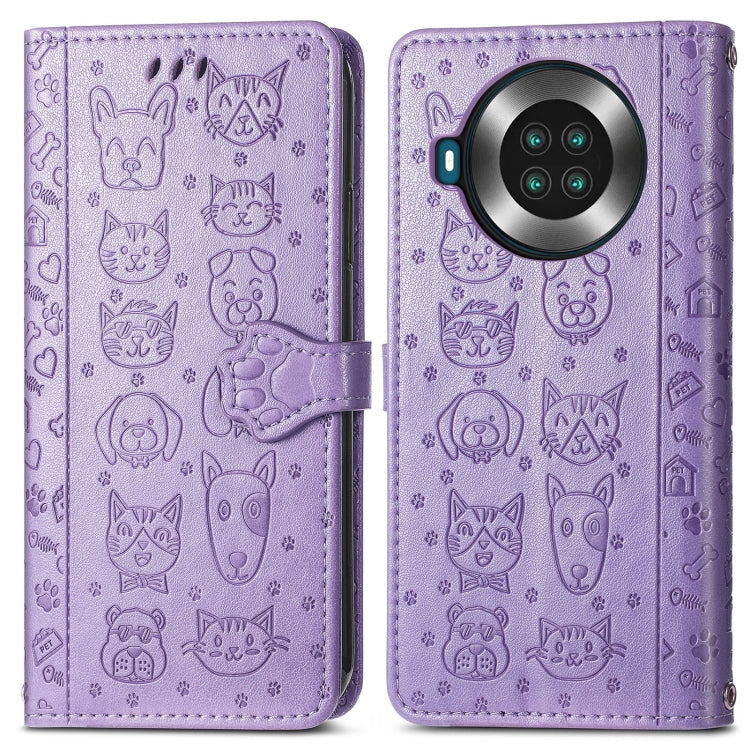 Lovely Cat and Dog Embossing Pattern Horizontal Flip Leather Case , with Holder &amp; Card Slots &amp; Wallet &amp; Cartoon Clasp &amp; Lanyard, For CUBOT Note 20, For Oukitel C21, For OnePlus Nord 2 5G