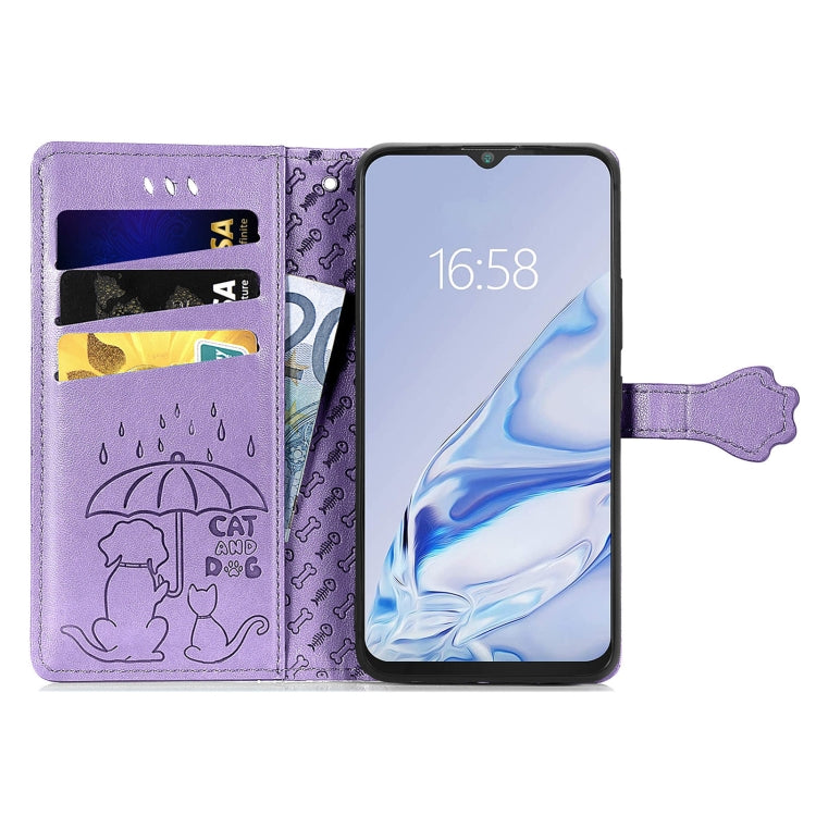 Lovely Cat and Dog Embossing Pattern Horizontal Flip Leather Case , with Holder &amp; Card Slots &amp; Wallet &amp; Cartoon Clasp &amp; Lanyard, For CUBOT Note 20, For Oukitel C21, For OnePlus Nord 2 5G