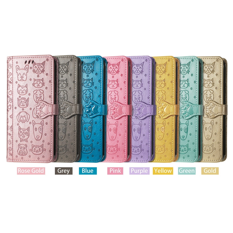 Lovely Cat and Dog Embossing Pattern Horizontal Flip Leather Case , with Holder &amp; Card Slots &amp; Wallet &amp; Cartoon Clasp &amp; Lanyard, For CUBOT Note 20, For Oukitel C21, For OnePlus Nord 2 5G