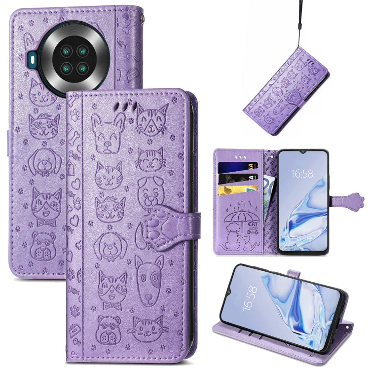 Lovely Cat and Dog Embossing Pattern Horizontal Flip Leather Case , with Holder &amp; Card Slots &amp; Wallet &amp; Cartoon Clasp &amp; Lanyard, For CUBOT Note 20, For Oukitel C21, For OnePlus Nord 2 5G