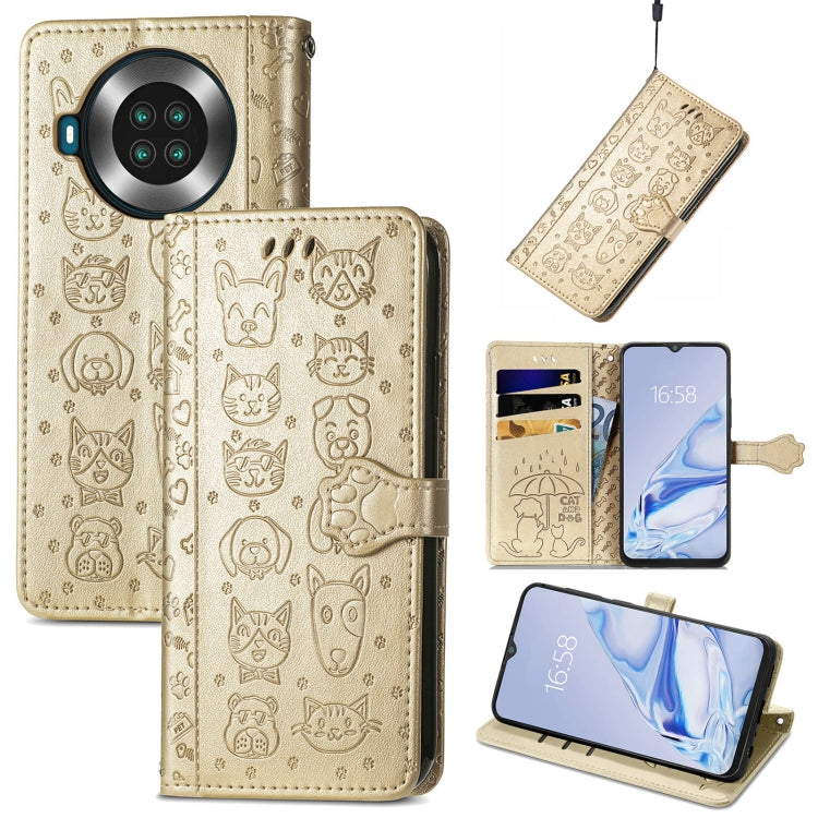 Lovely Cat and Dog Embossing Pattern Horizontal Flip Leather Case , with Holder &amp; Card Slots &amp; Wallet &amp; Cartoon Clasp &amp; Lanyard, For CUBOT Note 20, For Oukitel C21, For OnePlus Nord 2 5G