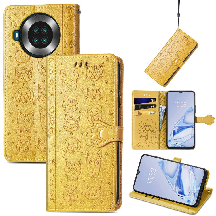 Lovely Cat and Dog Embossing Pattern Horizontal Flip Leather Case , with Holder &amp; Card Slots &amp; Wallet &amp; Cartoon Clasp &amp; Lanyard, For CUBOT Note 20, For Oukitel C21, For OnePlus Nord 2 5G