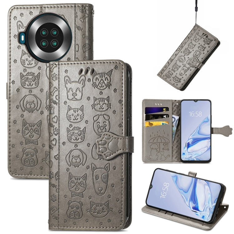 Lovely Cat and Dog Embossing Pattern Horizontal Flip Leather Case , with Holder &amp; Card Slots &amp; Wallet &amp; Cartoon Clasp &amp; Lanyard, For CUBOT Note 20, For Oukitel C21, For OnePlus Nord 2 5G