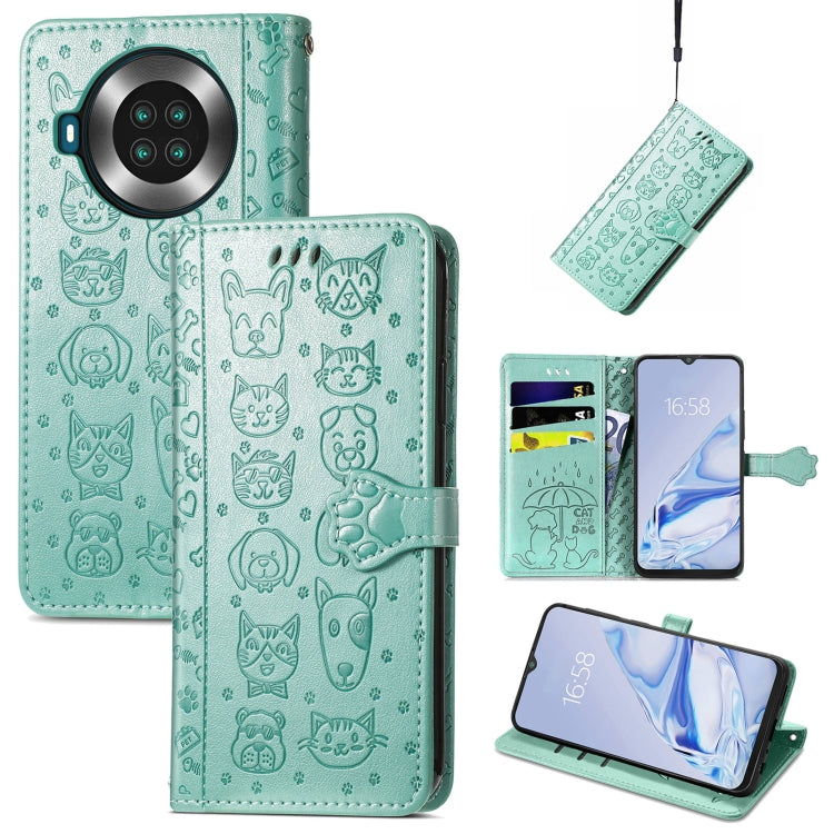 Lovely Cat and Dog Embossing Pattern Horizontal Flip Leather Case , with Holder &amp; Card Slots &amp; Wallet &amp; Cartoon Clasp &amp; Lanyard, For CUBOT Note 20, For Oukitel C21, For OnePlus Nord 2 5G