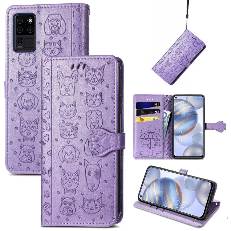 Lovely Cat and Dog Embossing Pattern Horizontal Flip Leather Case , with Holder &amp; Card Slots &amp; Wallet &amp; Cartoon Clasp &amp; Lanyard, For CUBOT Note 20, For Oukitel C21, For OnePlus Nord 2 5G