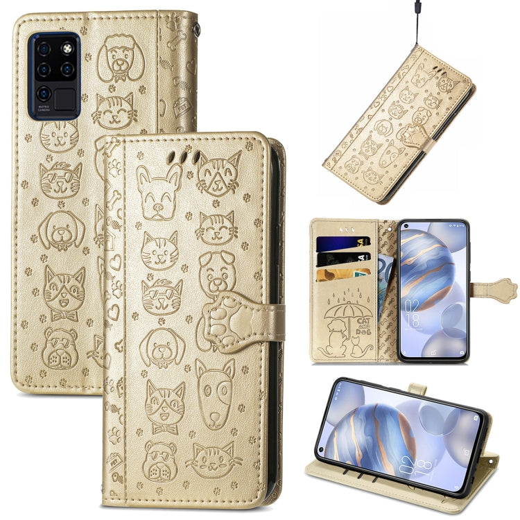 Lovely Cat and Dog Embossing Pattern Horizontal Flip Leather Case , with Holder &amp; Card Slots &amp; Wallet &amp; Cartoon Clasp &amp; Lanyard, For CUBOT Note 20, For Oukitel C21, For OnePlus Nord 2 5G