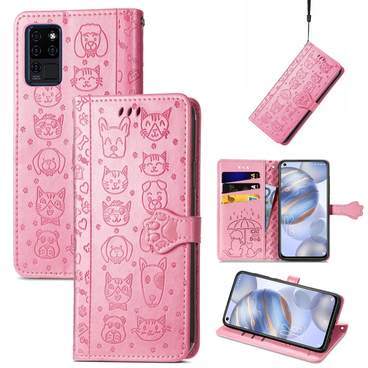 Lovely Cat and Dog Embossing Pattern Horizontal Flip Leather Case , with Holder &amp; Card Slots &amp; Wallet &amp; Cartoon Clasp &amp; Lanyard, For CUBOT Note 20, For Oukitel C21, For OnePlus Nord 2 5G