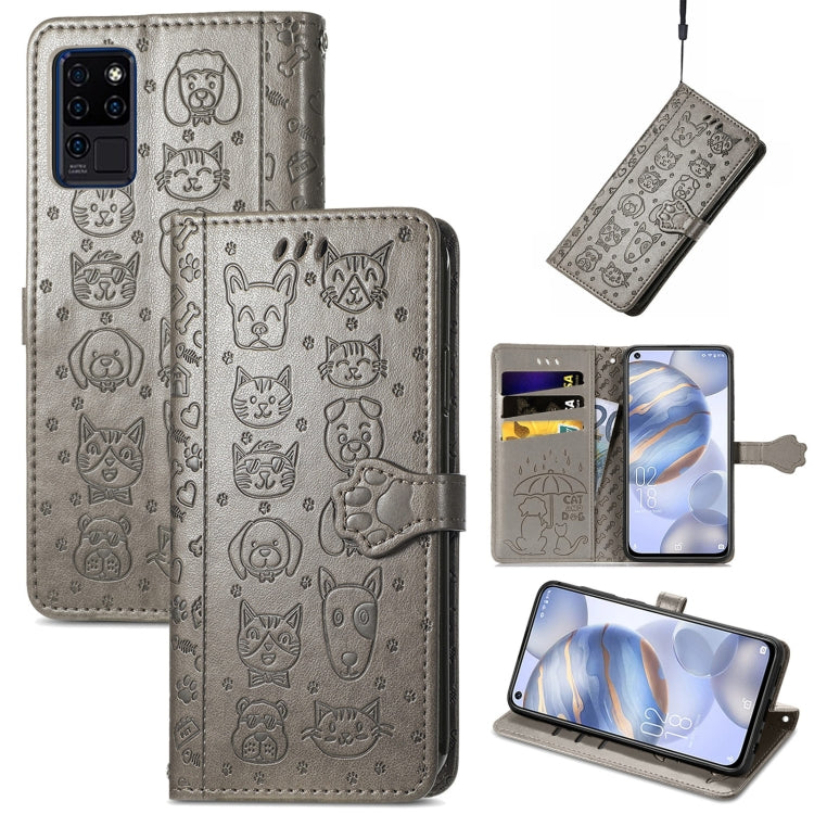 Lovely Cat and Dog Embossing Pattern Horizontal Flip Leather Case , with Holder &amp; Card Slots &amp; Wallet &amp; Cartoon Clasp &amp; Lanyard, For CUBOT Note 20, For Oukitel C21, For OnePlus Nord 2 5G