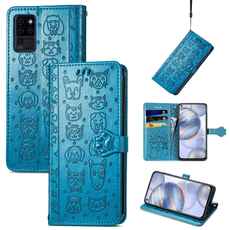 Lovely Cat and Dog Embossing Pattern Horizontal Flip Leather Case , with Holder &amp; Card Slots &amp; Wallet &amp; Cartoon Clasp &amp; Lanyard, For CUBOT Note 20, For Oukitel C21, For OnePlus Nord 2 5G