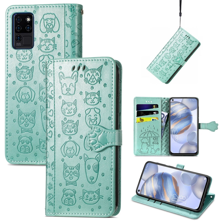 Lovely Cat and Dog Embossing Pattern Horizontal Flip Leather Case , with Holder &amp; Card Slots &amp; Wallet &amp; Cartoon Clasp &amp; Lanyard, For CUBOT Note 20, For Oukitel C21, For OnePlus Nord 2 5G