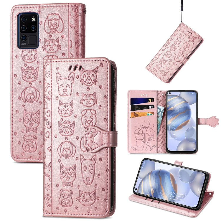 Lovely Cat and Dog Embossing Pattern Horizontal Flip Leather Case , with Holder &amp; Card Slots &amp; Wallet &amp; Cartoon Clasp &amp; Lanyard, For CUBOT Note 20, For Oukitel C21, For OnePlus Nord 2 5G