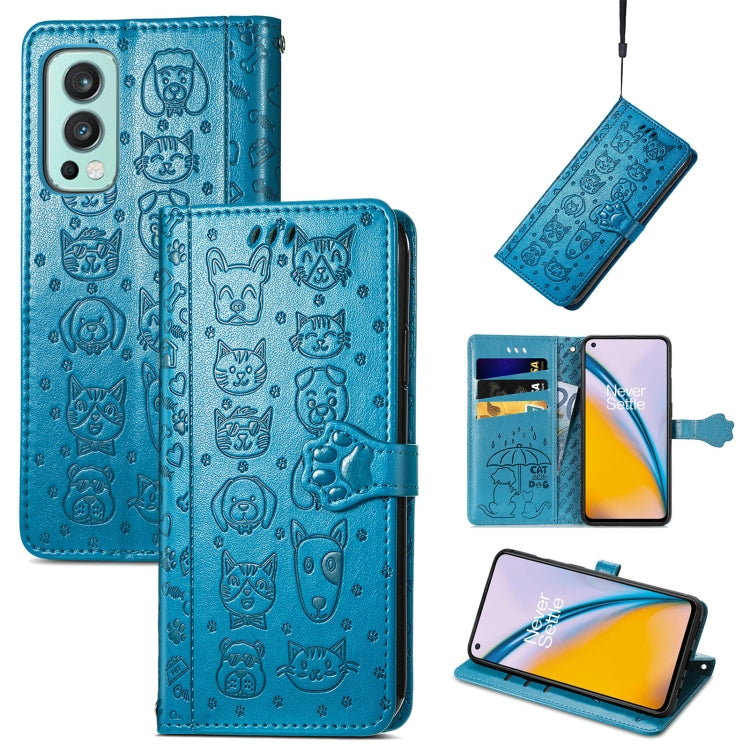 Lovely Cat and Dog Embossing Pattern Horizontal Flip Leather Case , with Holder &amp; Card Slots &amp; Wallet &amp; Cartoon Clasp &amp; Lanyard, For CUBOT Note 20, For Oukitel C21, For OnePlus Nord 2 5G
