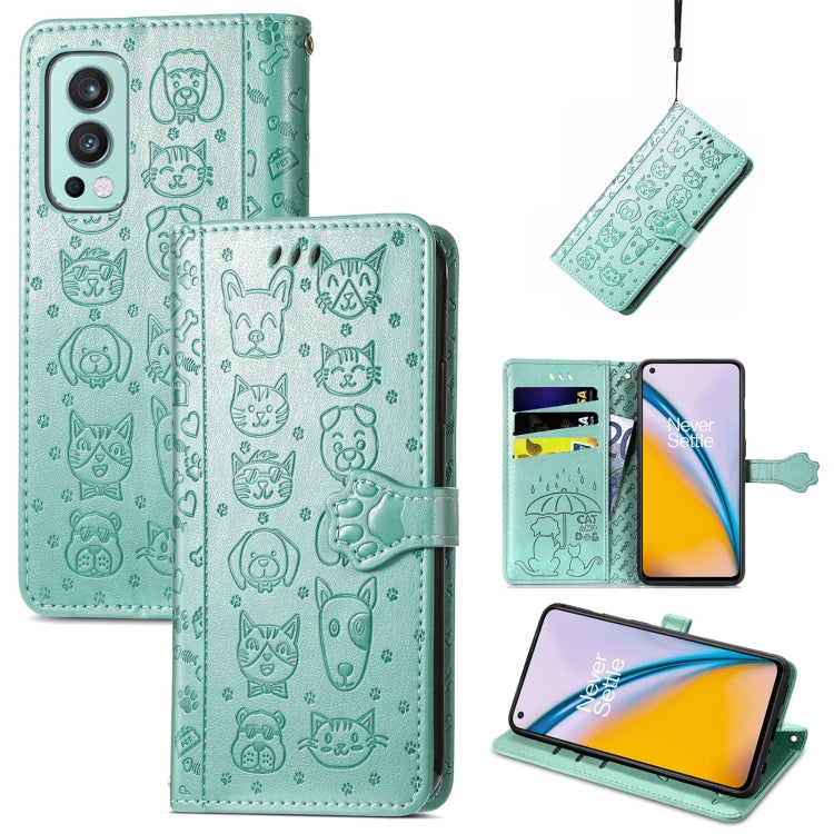 Lovely Cat and Dog Embossing Pattern Horizontal Flip Leather Case , with Holder &amp; Card Slots &amp; Wallet &amp; Cartoon Clasp &amp; Lanyard, For CUBOT Note 20, For Oukitel C21, For OnePlus Nord 2 5G