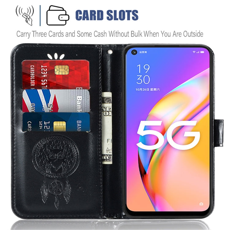 Wind Chime Owl Embossing Pattern Horizontal Flip Leather Case with Holder & Card Slots & Wallet, For OPPO A93 5G