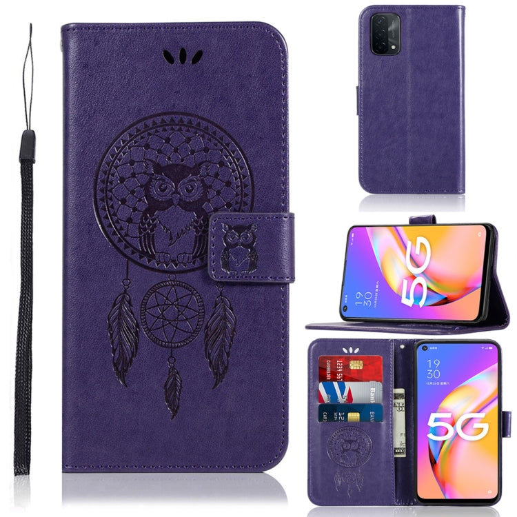 Wind Chime Owl Embossing Pattern Horizontal Flip Leather Case with Holder & Card Slots & Wallet, For OPPO A93 5G, For OPPO A94 / A95 5G