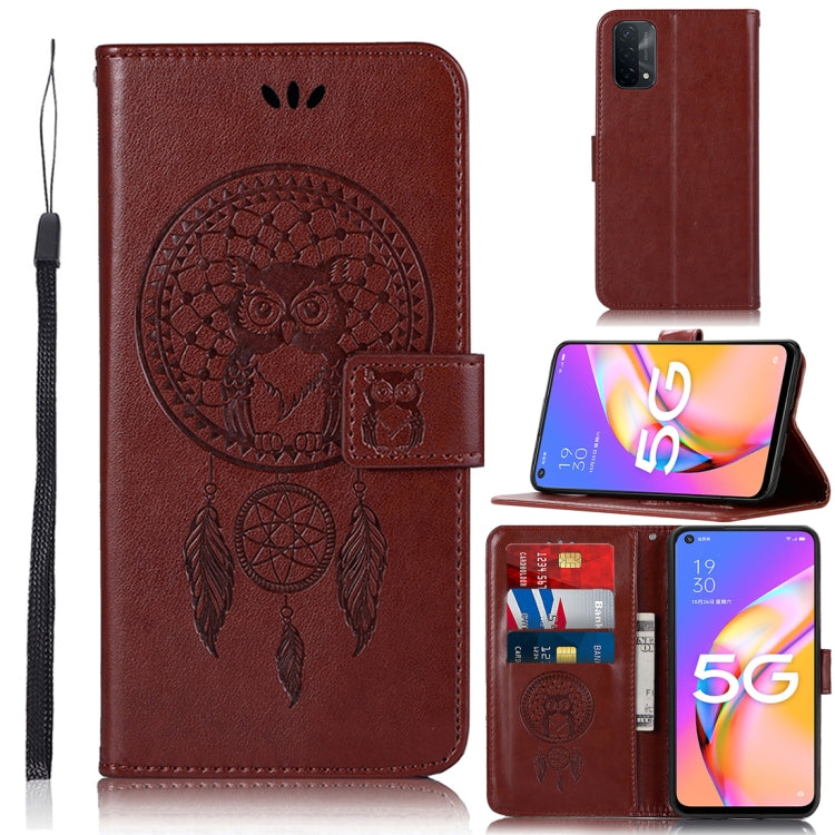 Wind Chime Owl Embossing Pattern Horizontal Flip Leather Case with Holder & Card Slots & Wallet, For OPPO A93 5G
