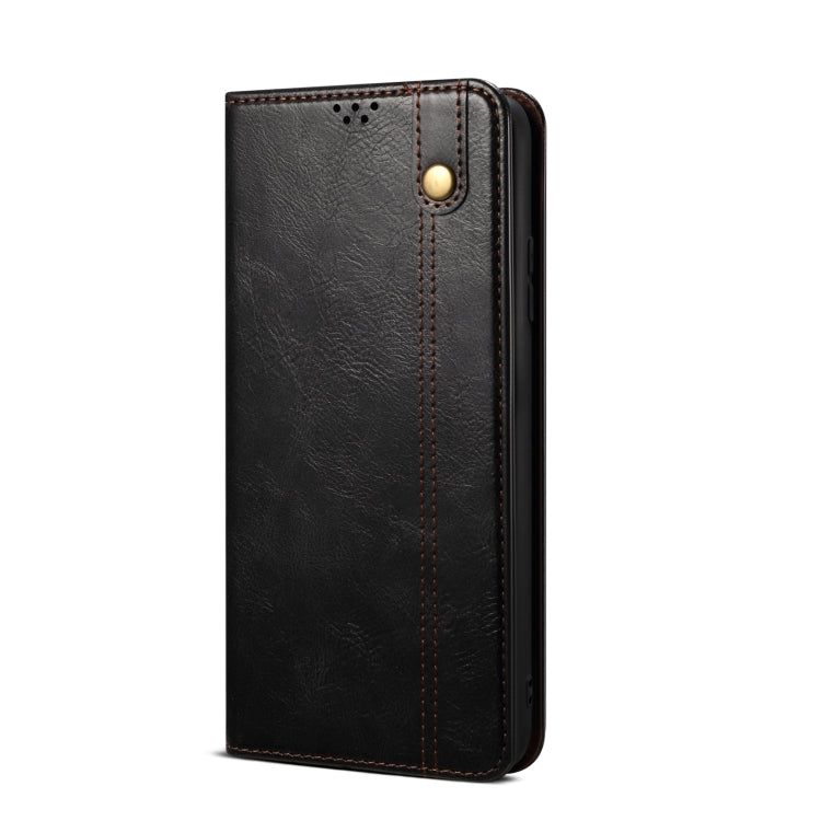 Simple Wax Crazy Horse Texture Horizontal Flip Leather Case with Card Slots & Holder, For OPPO Realme C21Y