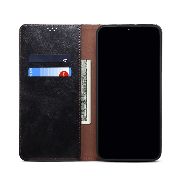 Simple Wax Crazy Horse Texture Horizontal Flip Leather Case with Card Slots & Holder, For OPPO Realme C21Y